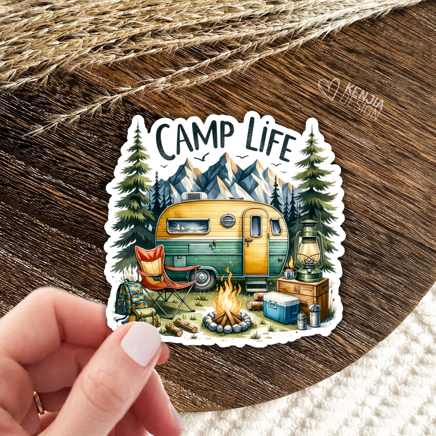 Camp Life Stickers & Magnets / Camping Stickers / Summer Adventure Campfire / RV Camper / Forest, Nature And Mountain Stickers