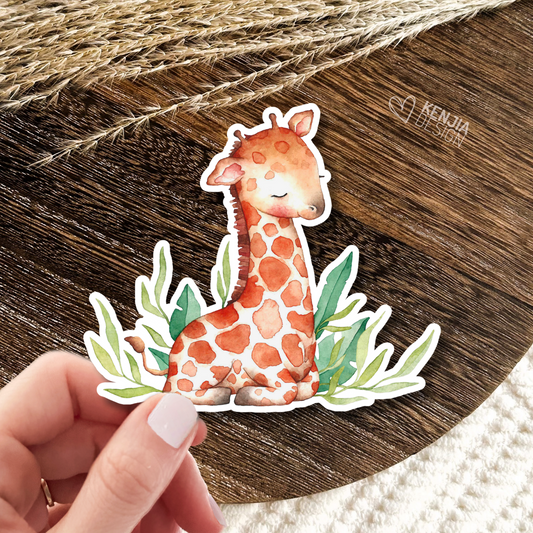 Cute Giraffe Stickers / Giraffe Lover / Watercolor Jungle Animal