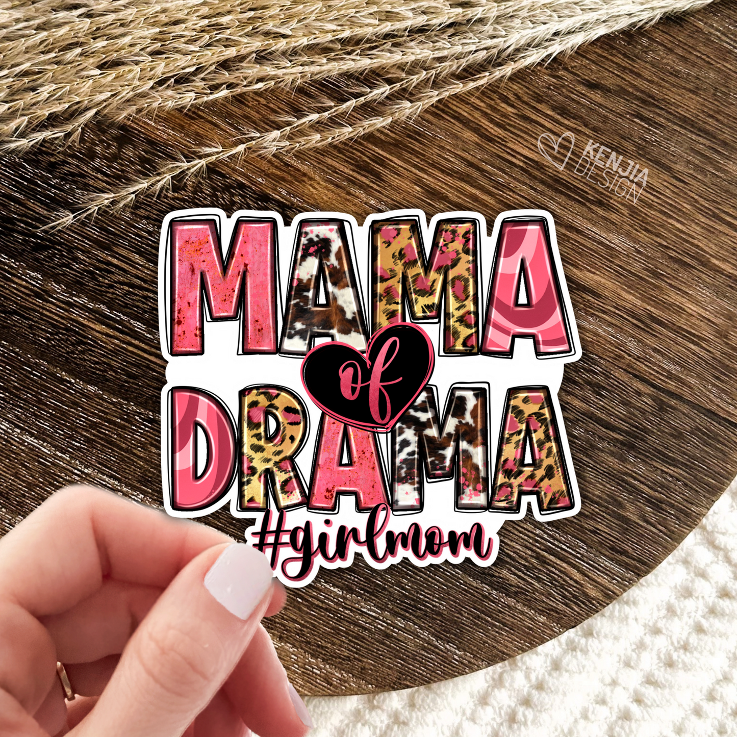 Mama of Drama Girl Stickers and Magnets / Groovy Mama's Girl Stickers / Mommy and Me / Mom of Toddler Girl Gifts / Kids Life