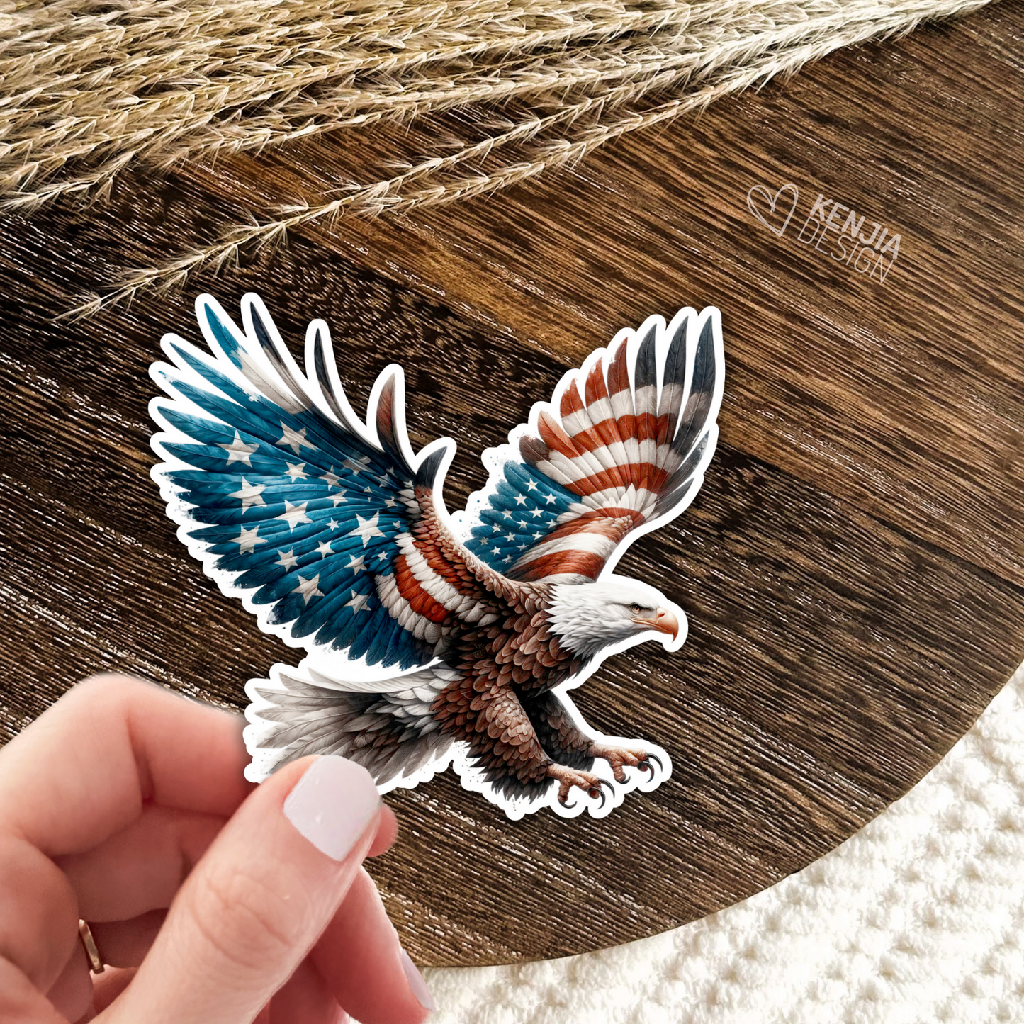 Patriotic Eagle Stickers & Magnets / Eagle and Flag Stickers / American Flag / Cute Animal Decals / USA Stickers / Constitution Veteran Army