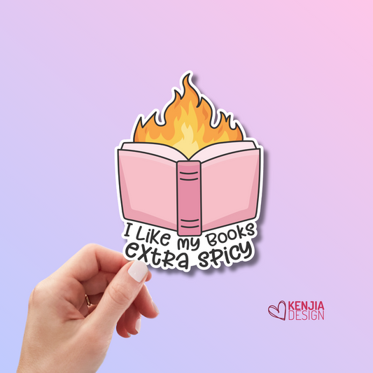 I Like My Books Extra Spicy Stickers and Magnets, Bookish Stickers, Book Lover gift, Bookish Merch, Kindle Stickers, Smut Reader, Reading lover, E-Reader