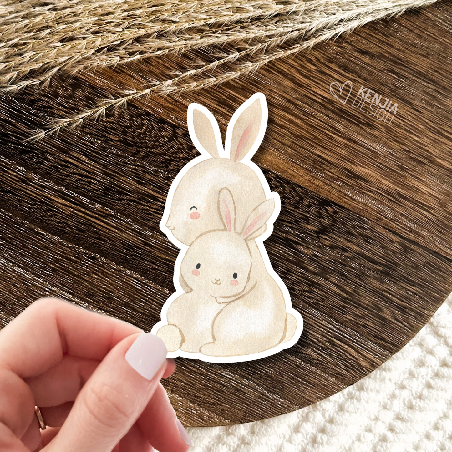 Woodland Stickers Baby Bunny and Mom Animal Stickers & Magnets