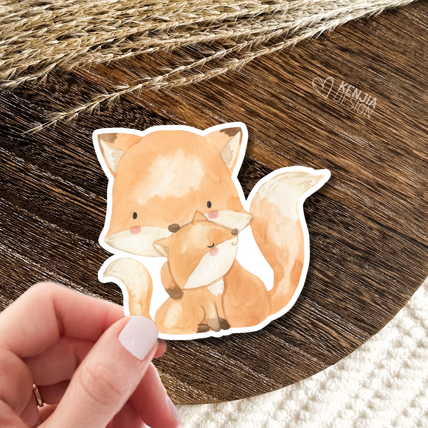 Woodland Stickers Baby Fox + Mom Animal Stickers & Magnets