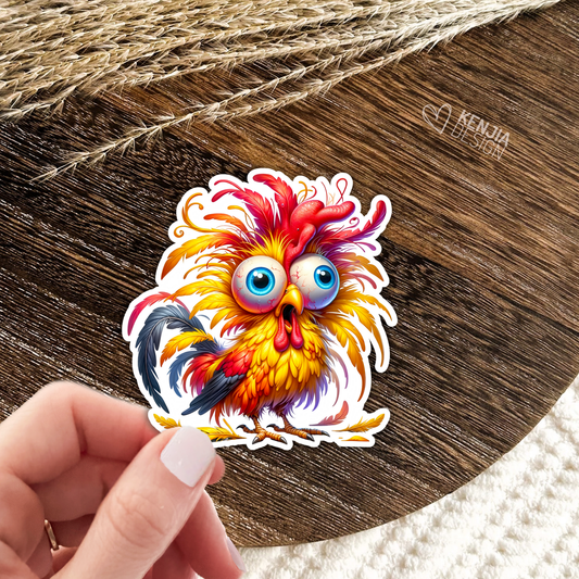 Cute Funny Crazy Rooster Chicken Stickers / Farm Life Stickers / Animals Farm Live / Farm Love Sticker For Kindle