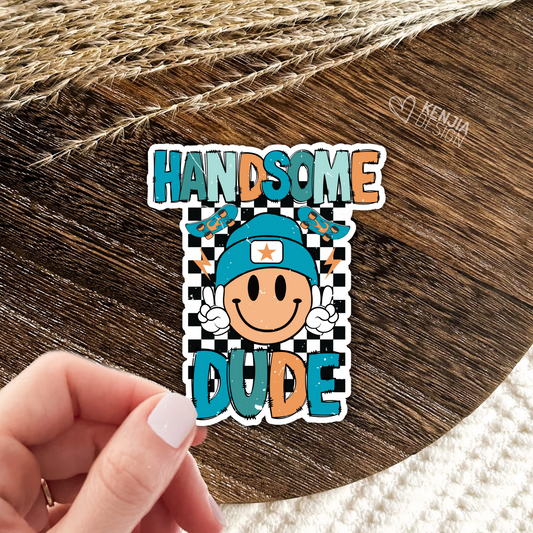 Boy Retro Stickers  / Handsome Dude / Cute Groovy Smiley Face / Peace Little Toddler Girl Gifts / Kids Life