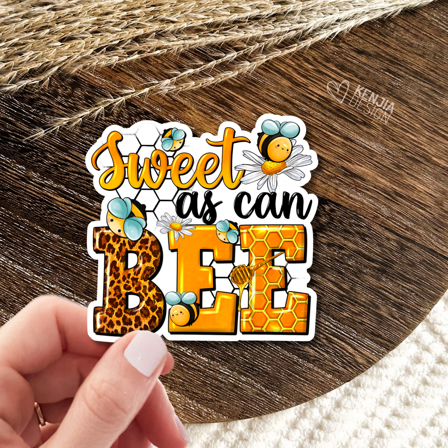 Sweet As Can Bee Stickers & Magnets / Western Bee / Bumble Bee / Cute Honey Bee / Honeycomb Decals