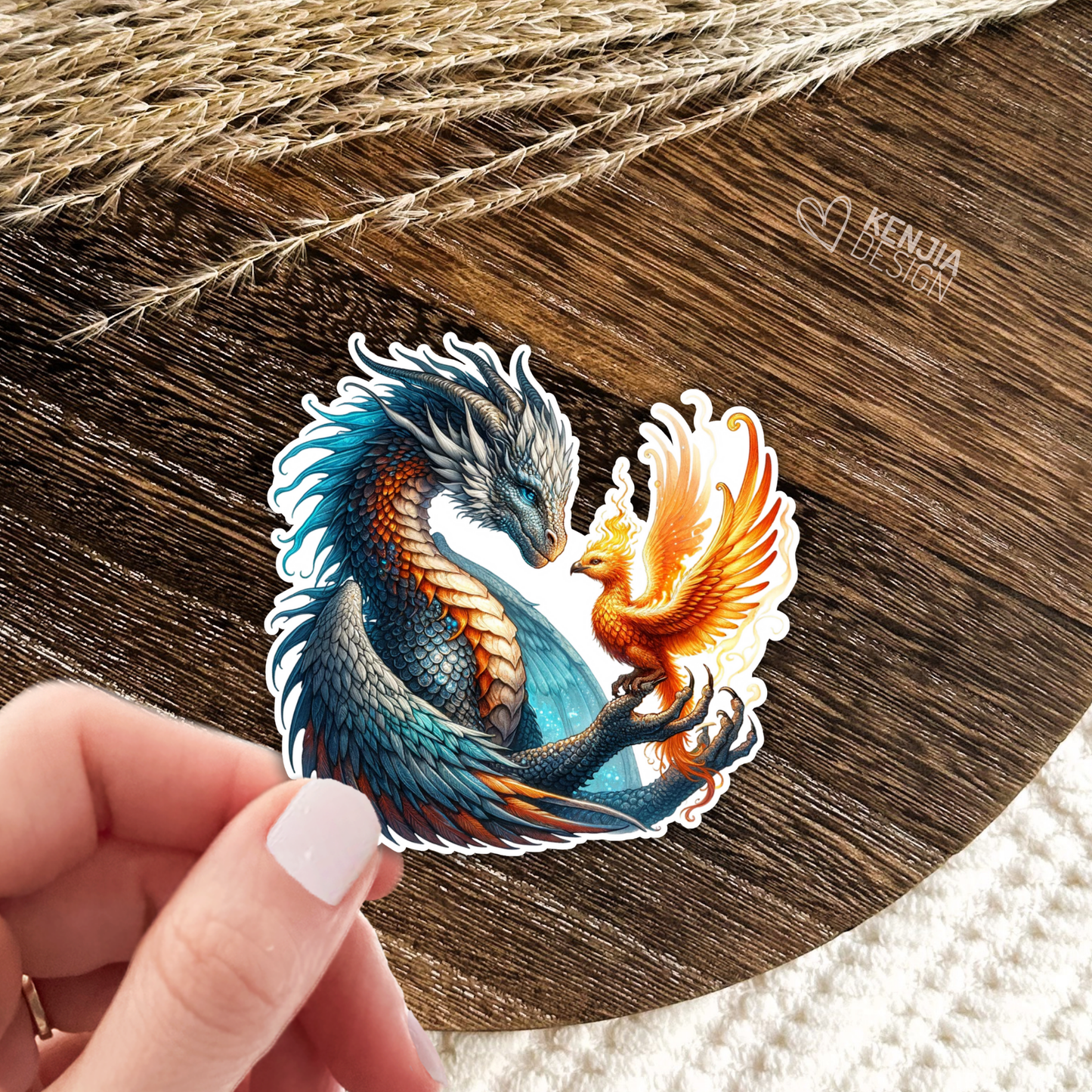 Cute Dragon Sticker / Phoenix Sticker / Fantasy Stickers / DND Stickers / Kids Stickers / Laptop and Kindle Stickers