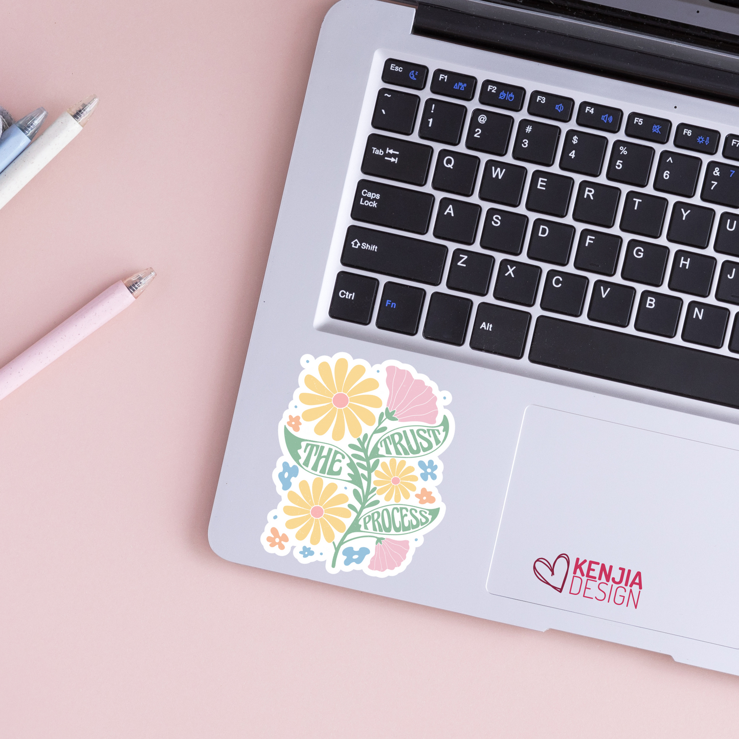 Trust The Process Stickers / Floral Self Care Stickers / Mental Health Waterproof Vinyl Sticker / Retro Aesthetic Flowers Decal