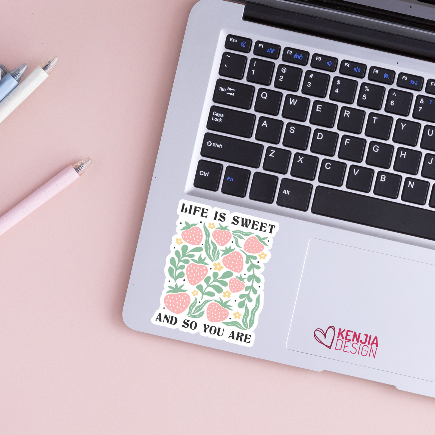 Life Is Sweet And So You Are Stickers / Floral Self Care Stickers / Mental Health Waterproof Vinyl Sticker / Retro Aesthetic Flowers Decal