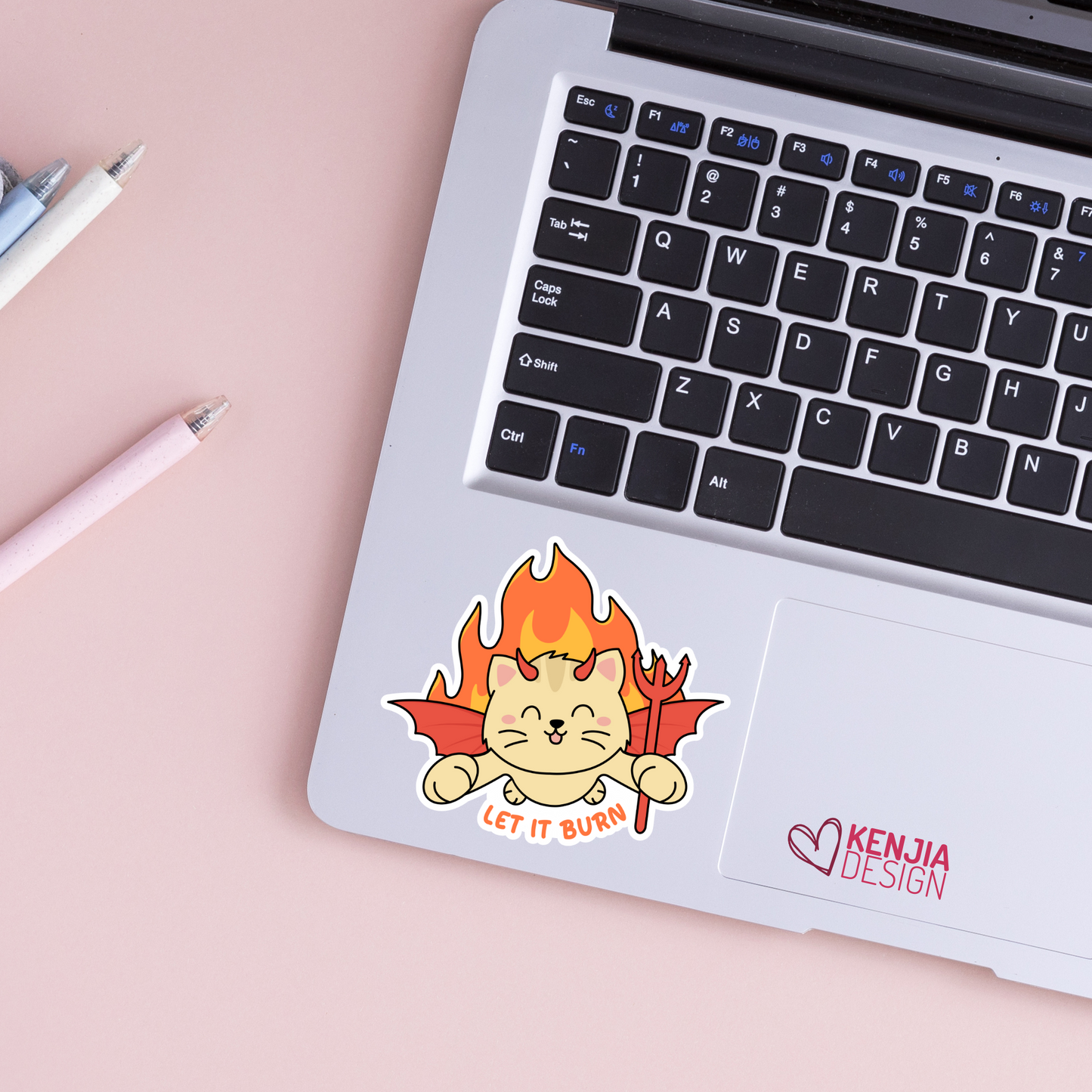 Let It Burn Arson Cat Stickers and Magnets Cute Kawaii Cat Demon, Funny Animal, Self Love Let Go Sticker, Trendy Stickers