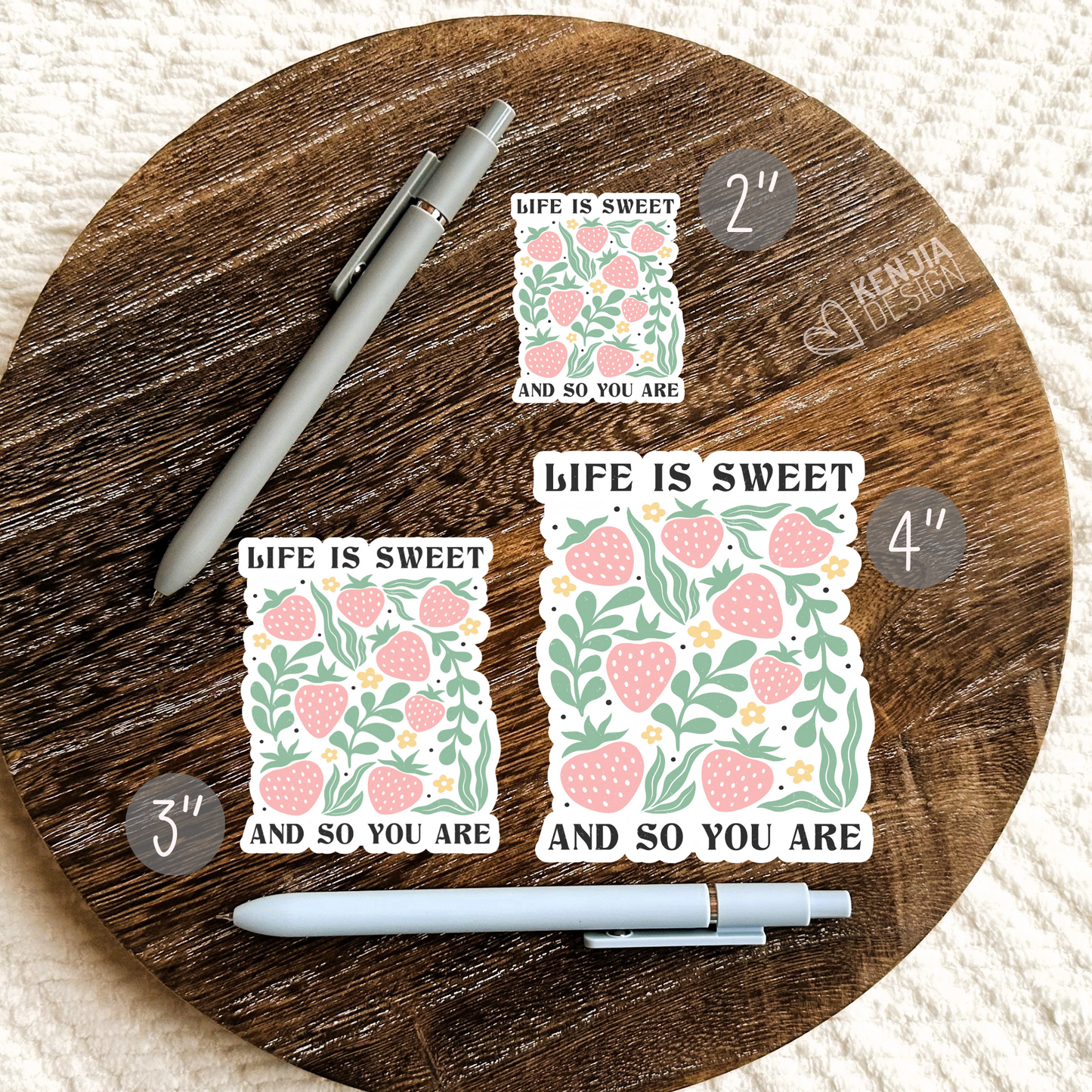 Life Is Sweet And So You Are Stickers / Floral Self Care Stickers / Mental Health Waterproof Vinyl Sticker / Retro Aesthetic Flowers Decal