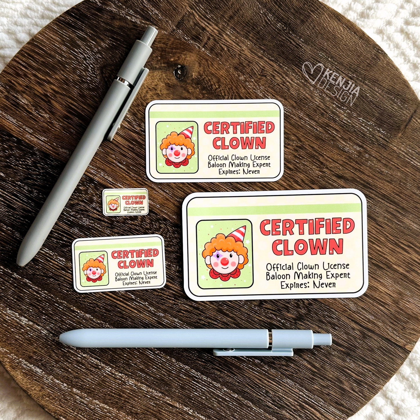 Certified Clown Stickers & Fridge Magnets / Funny License / Down to Clown / Clowncore Stickers / Cute Waterproof Vinyl Stickers Gifts