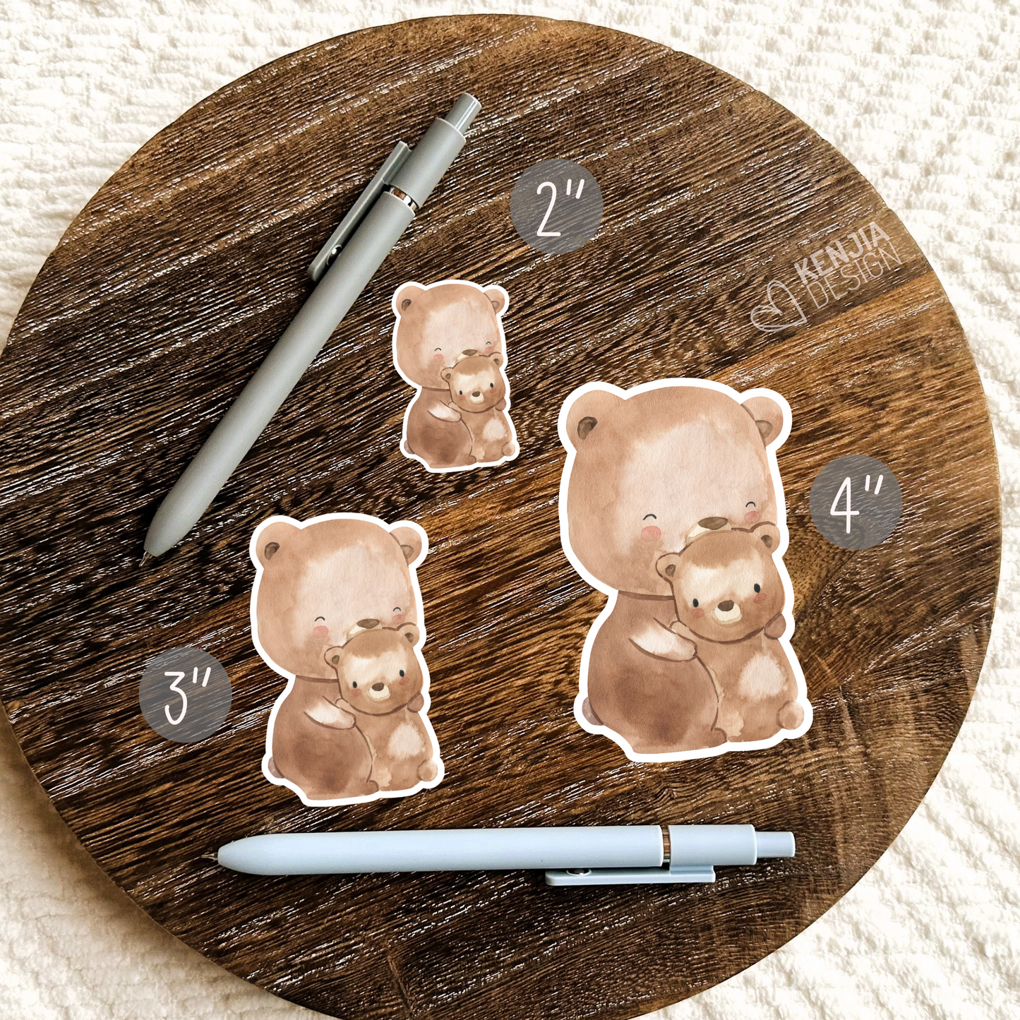 Woodland Stickers Baby Bear + Mom Animal Stickers & Magnets