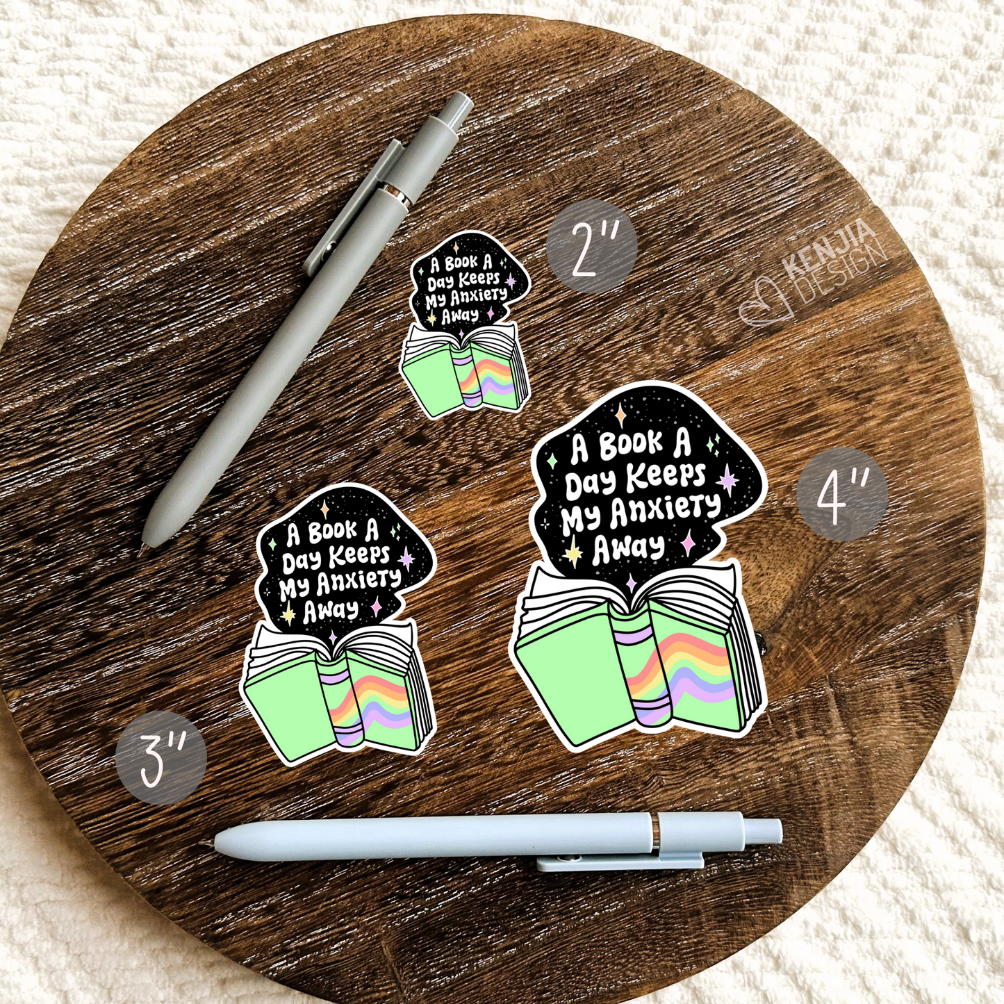 A Book A Day Keeps My Anxiety Away Stickers & Fridge Magnets