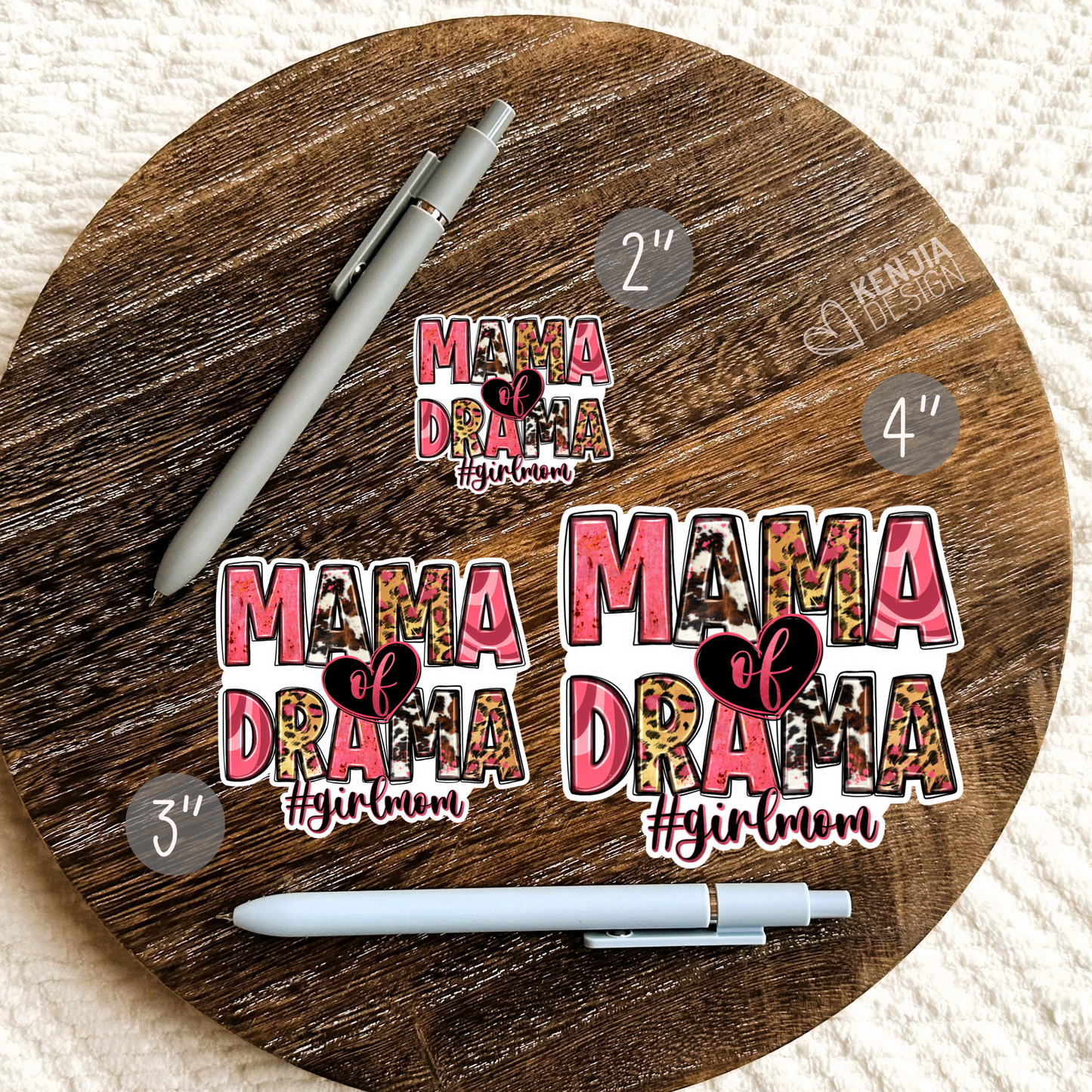 Mama of Drama Girl Stickers and Magnets / Groovy Mama's Girl Stickers / Mommy and Me / Mom of Toddler Girl Gifts / Kids Life