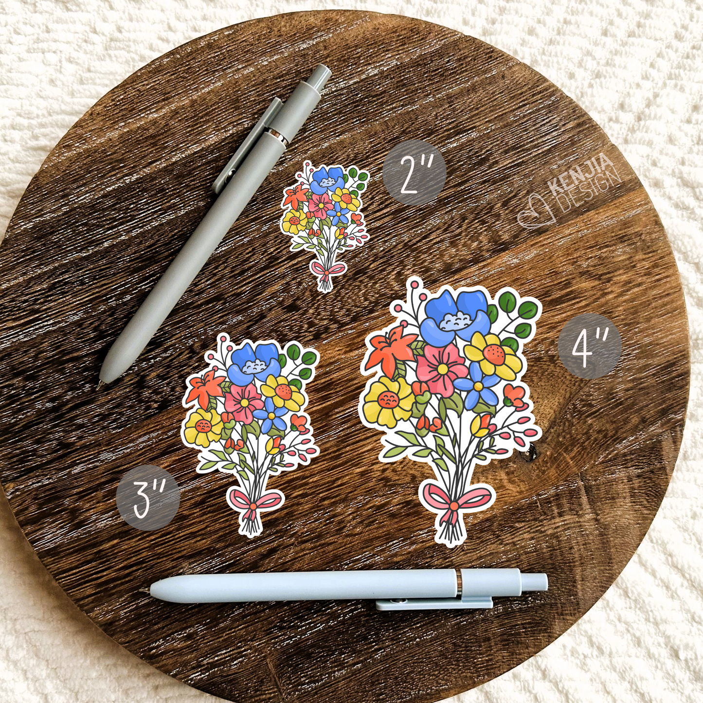 Flowers Stickers & Magnet / Flower Bouquet Sticker / Wildflowers Floral Bunch / Wild Flower Lover Gift / Laptop, Planner, Kindle Stickers