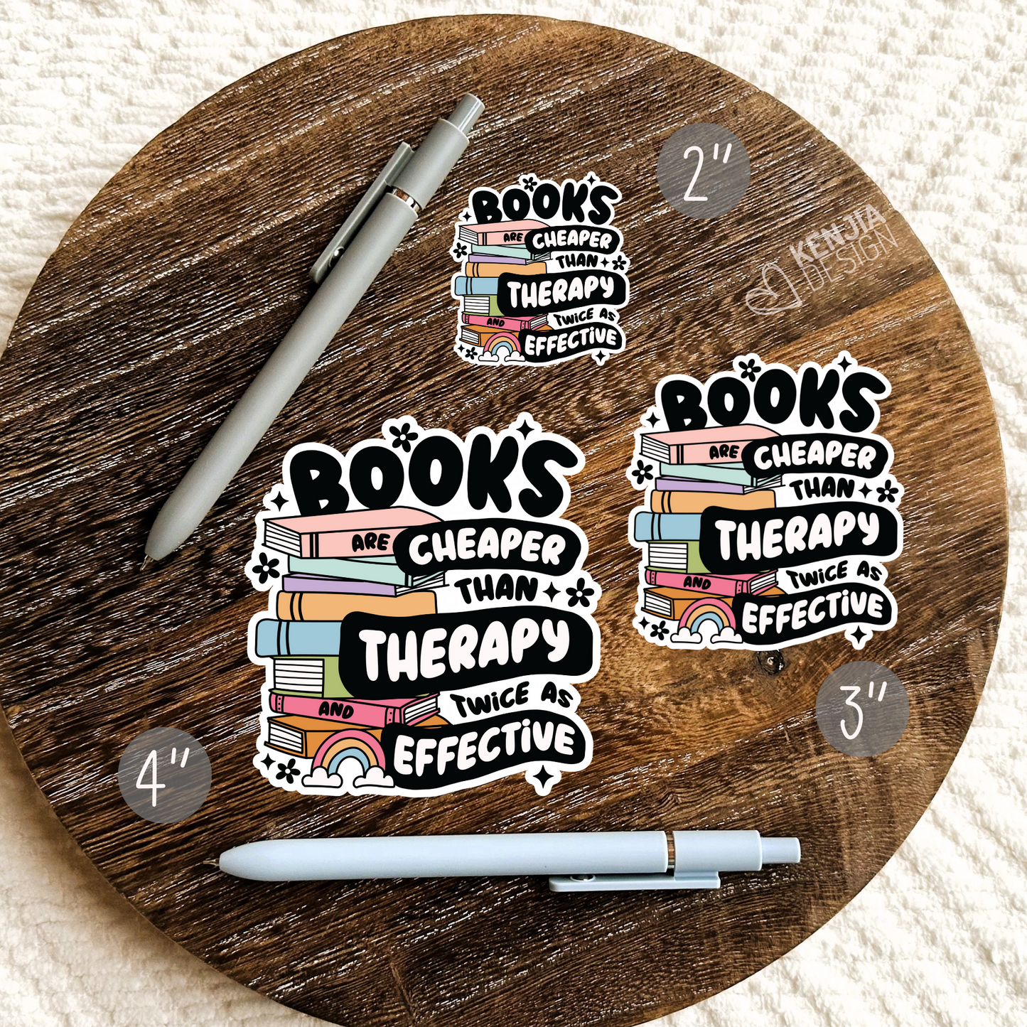 Books Are Cheaper Than Therapy Stickers & Fridge Magnets / Trendy Bookish Stickers Merch / Book Lover Gifts / Booktok / Kindle Stickers