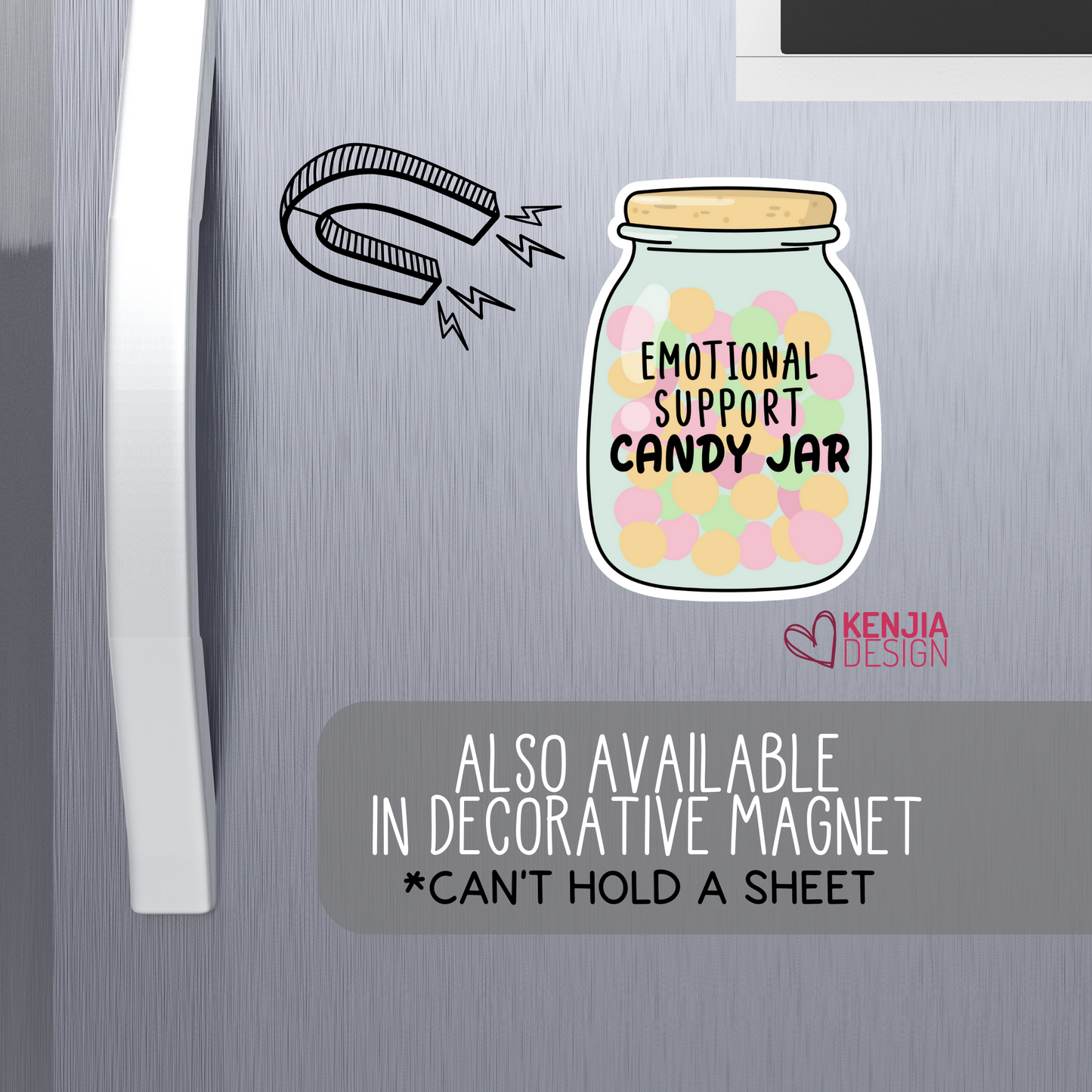 Emotional Support Candy Jar Funny Stickers and Magnets ,Motivational Gifts, Candy Jar Decoration for Office, Desk, Friends, Boss, Kindle