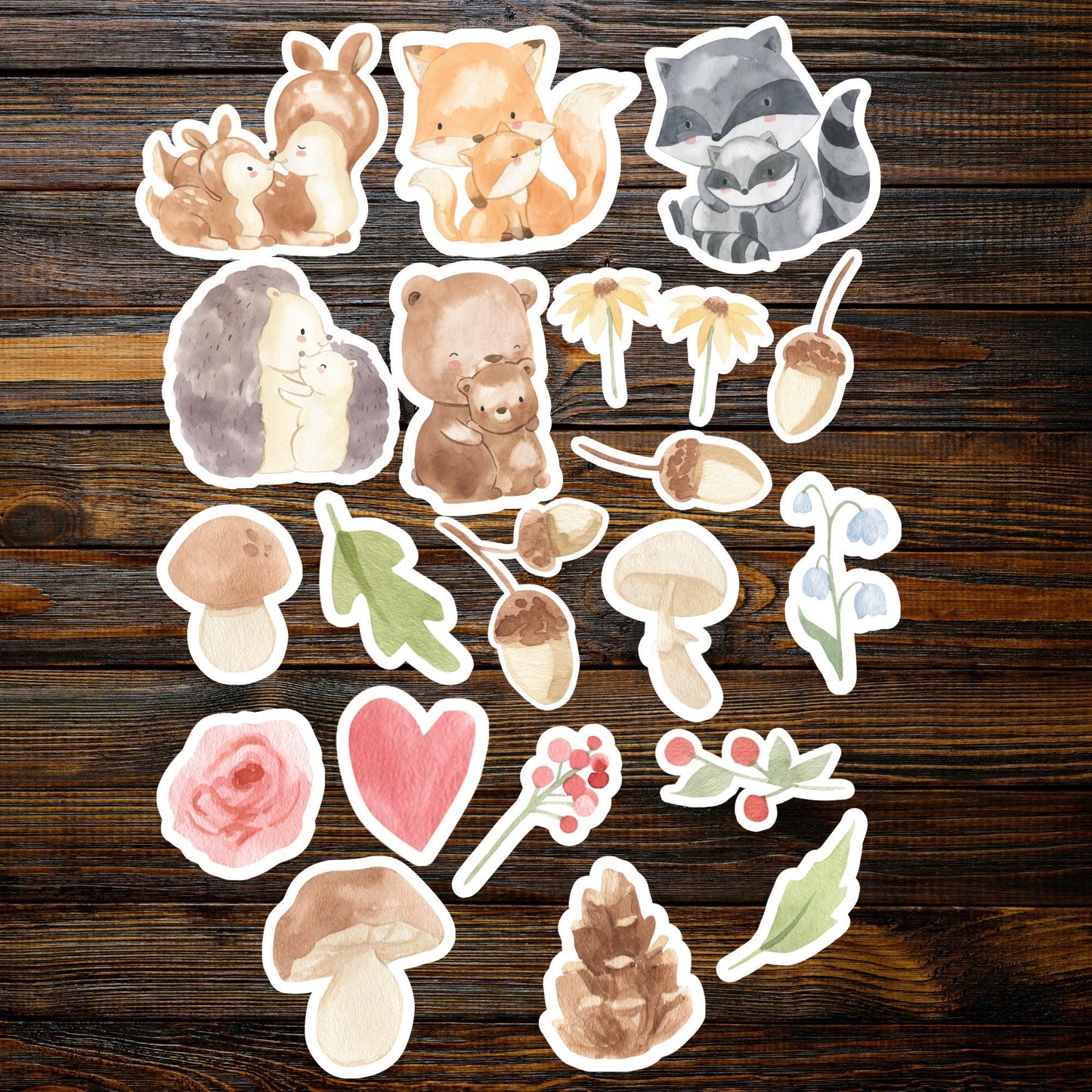 Woodland Animal Stickers | Forest Wall Decals | Kenjia Design