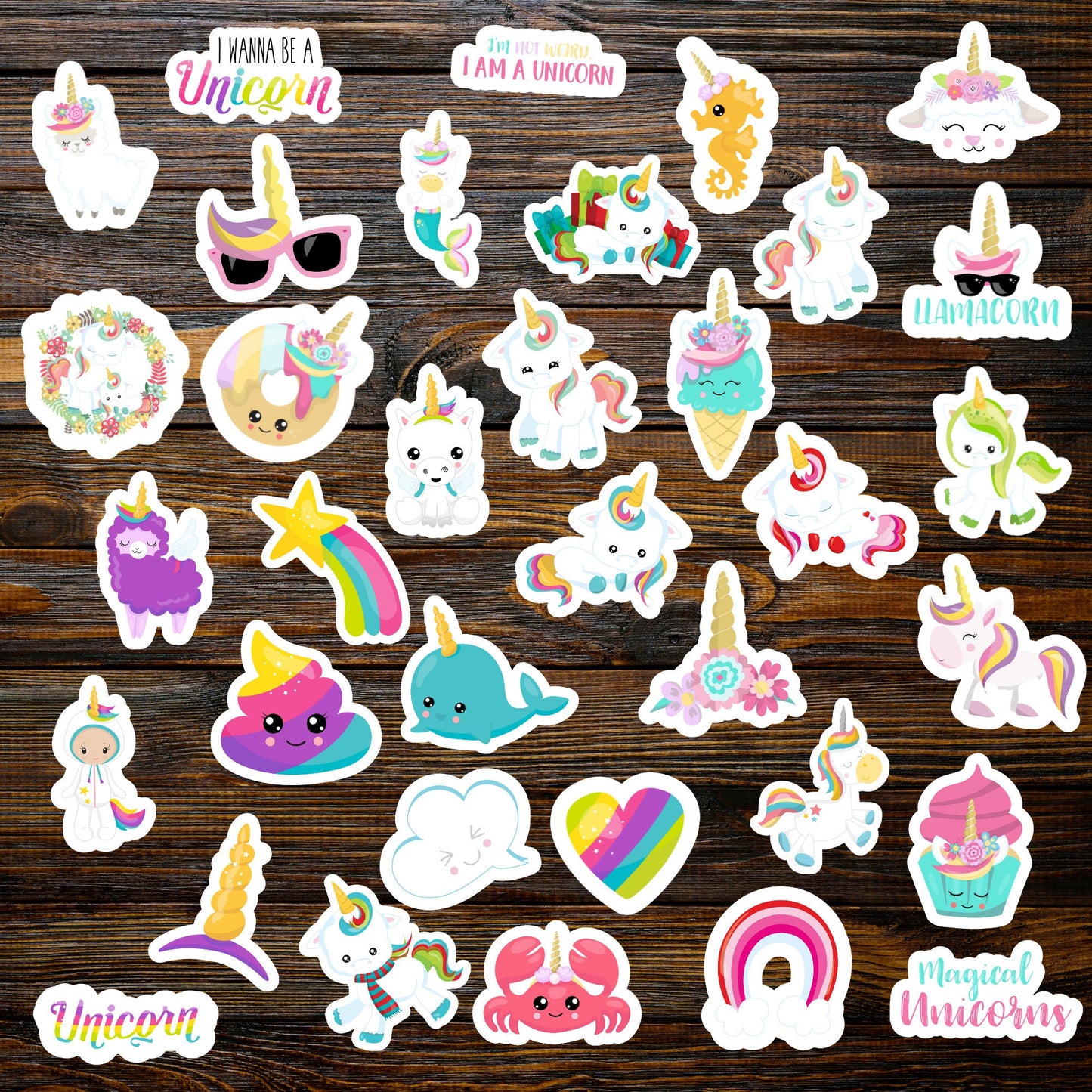 Unicorn Vinyl Stickers | Unicorn Wall Decals | Kenjia Design