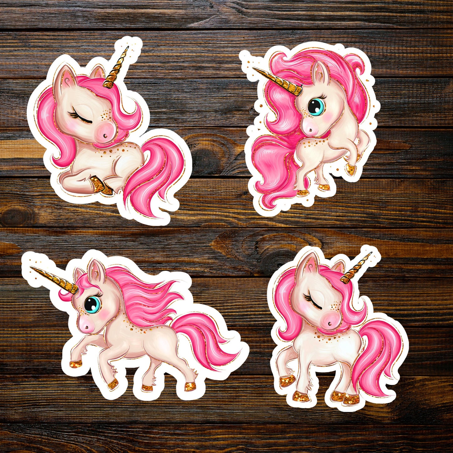 Pink Unicorn Sticker | Cute Unicorn Stickers | Kenjia Design