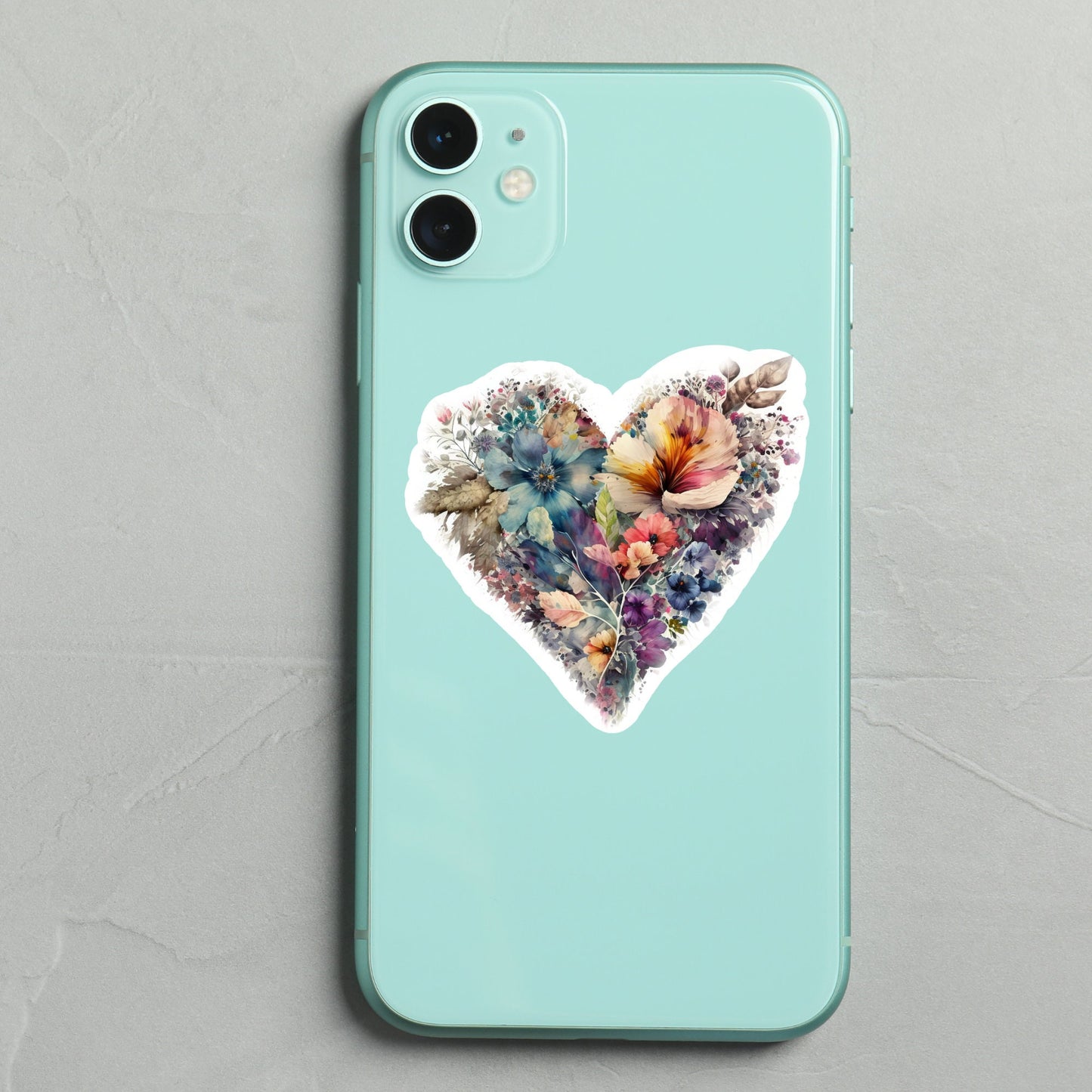 Vintage Floral Heart Stickers | Heart Sticker for Book | Kenjia Design