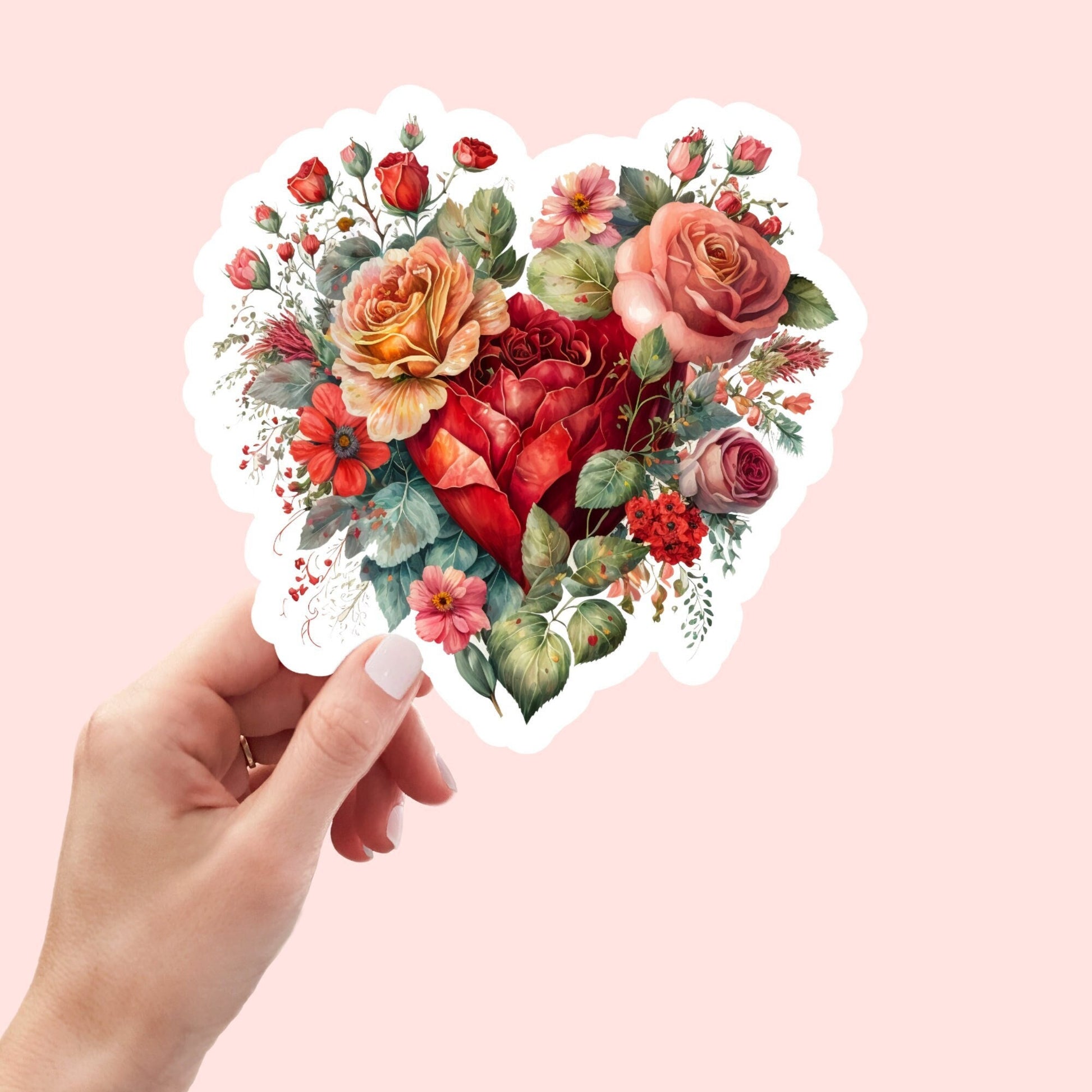 Waterproof Magnetic Stickers | Vintage  Heart Stickers | Kenjia Design