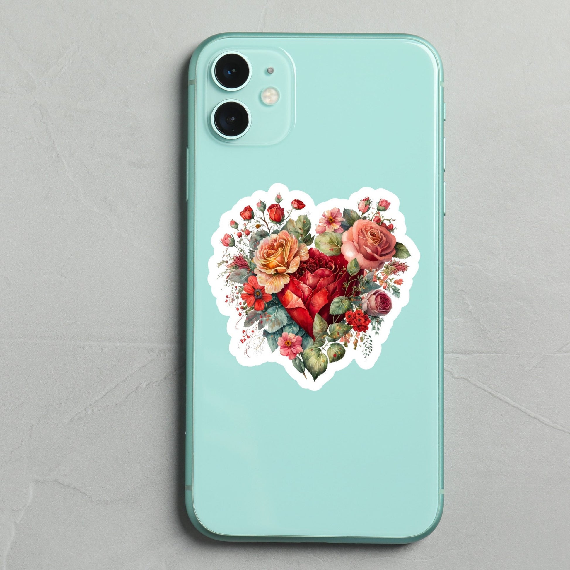 Waterproof Magnetic Stickers | Vintage  Heart Stickers | Kenjia Design