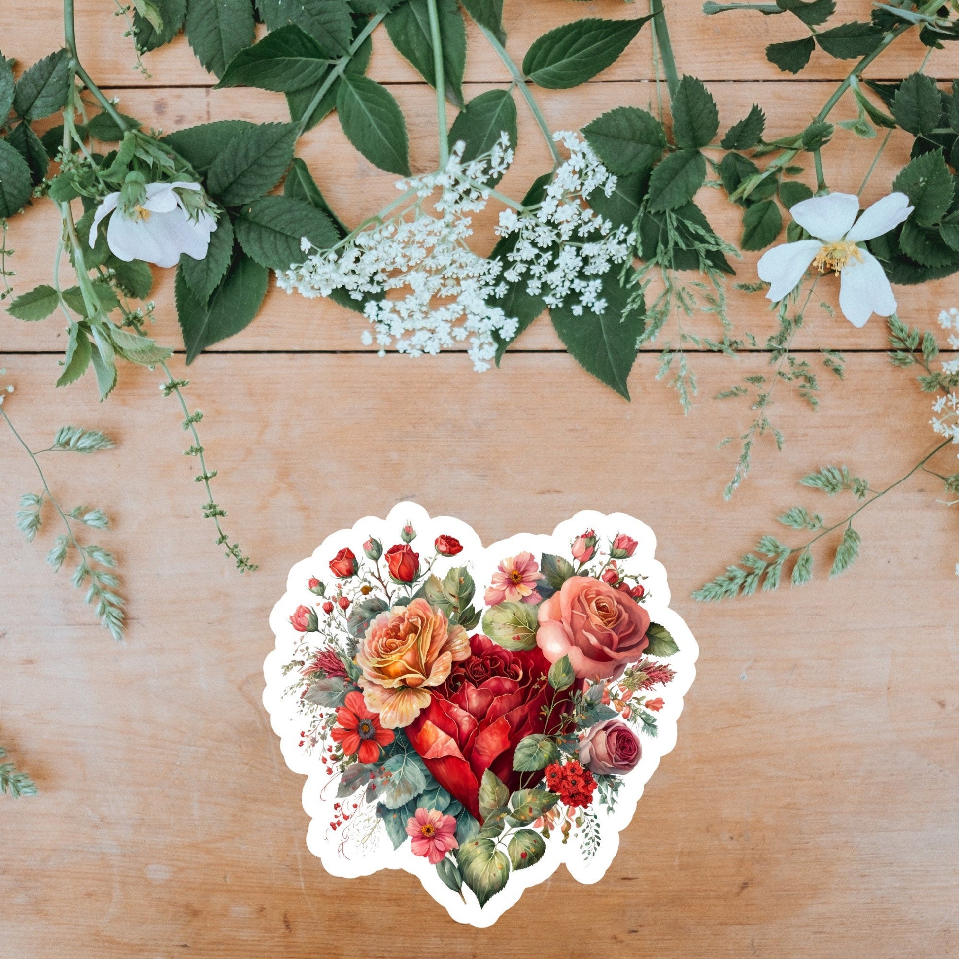 Waterproof Magnetic Stickers | Vintage  Heart Stickers | Kenjia Design