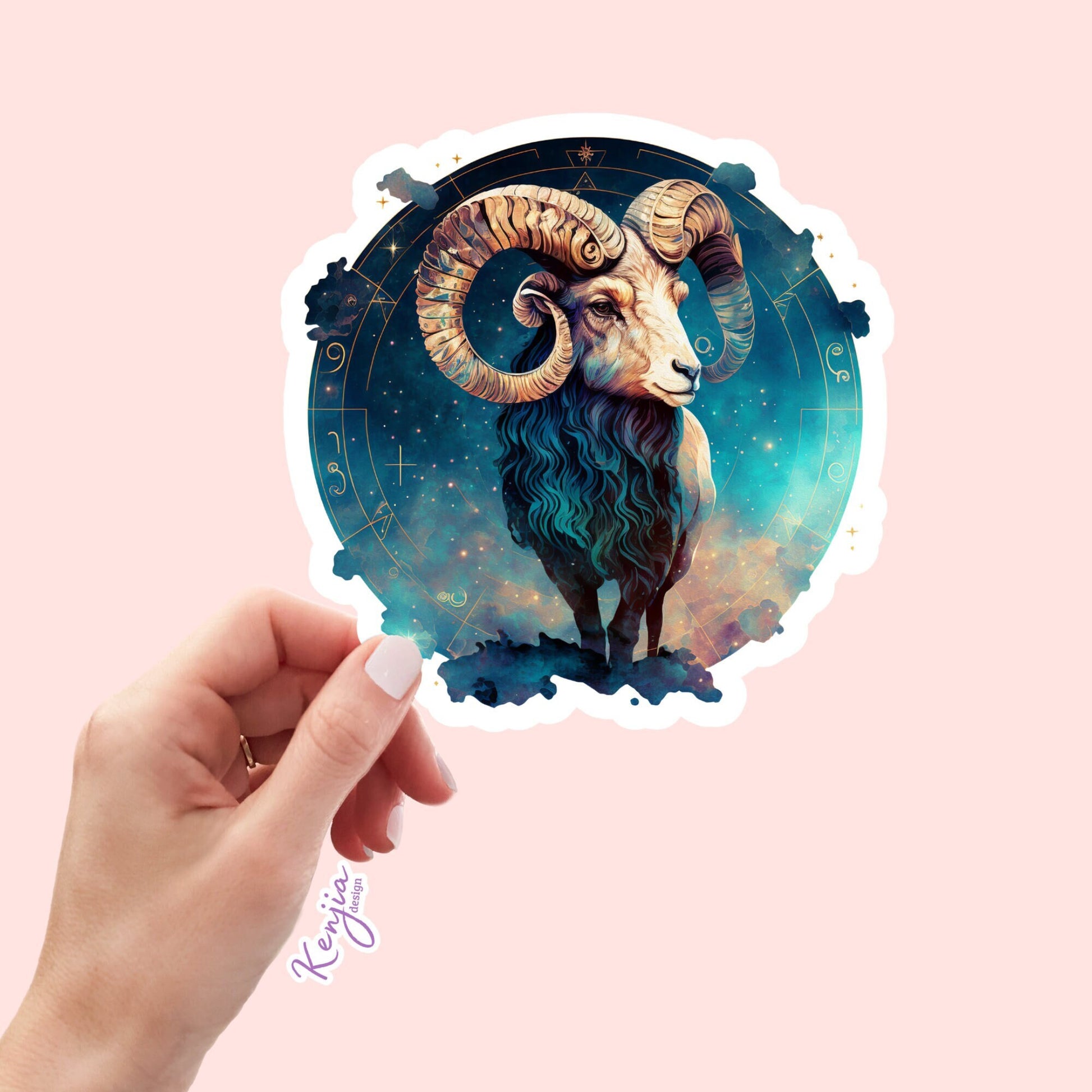 Aries Sign Sticker | Zodiac Aries Sticker | Kenjia Design