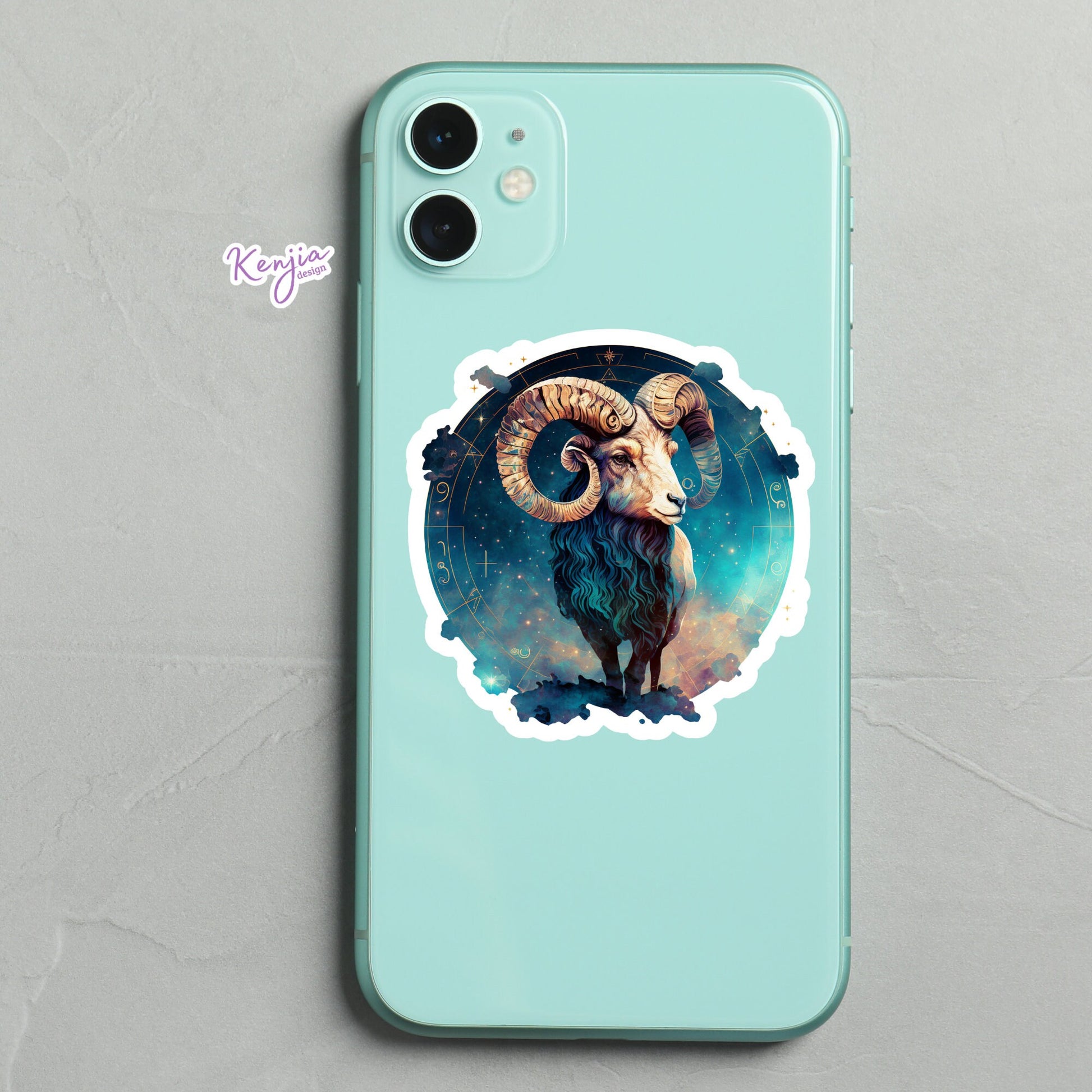 Aries Sign Sticker | Zodiac Aries Sticker | Kenjia Design