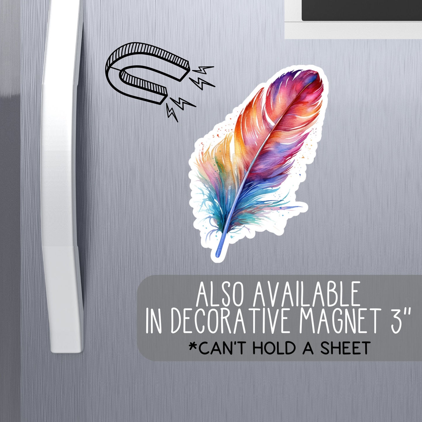 Colorful Feather Stickers | Feather Laptop Stickers | Kenjia Design