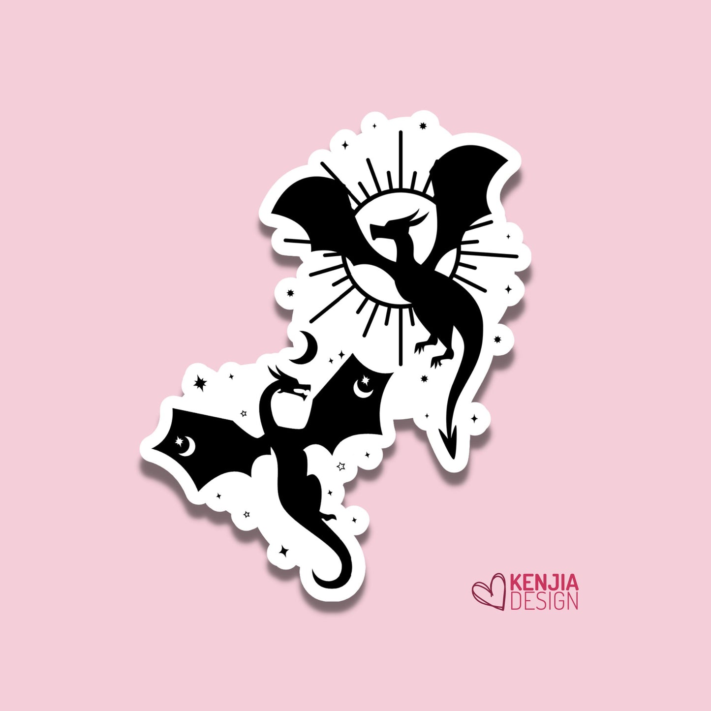 Celestial Dragons Stickers | Reader Waterproof Sticker | Kenjia Design