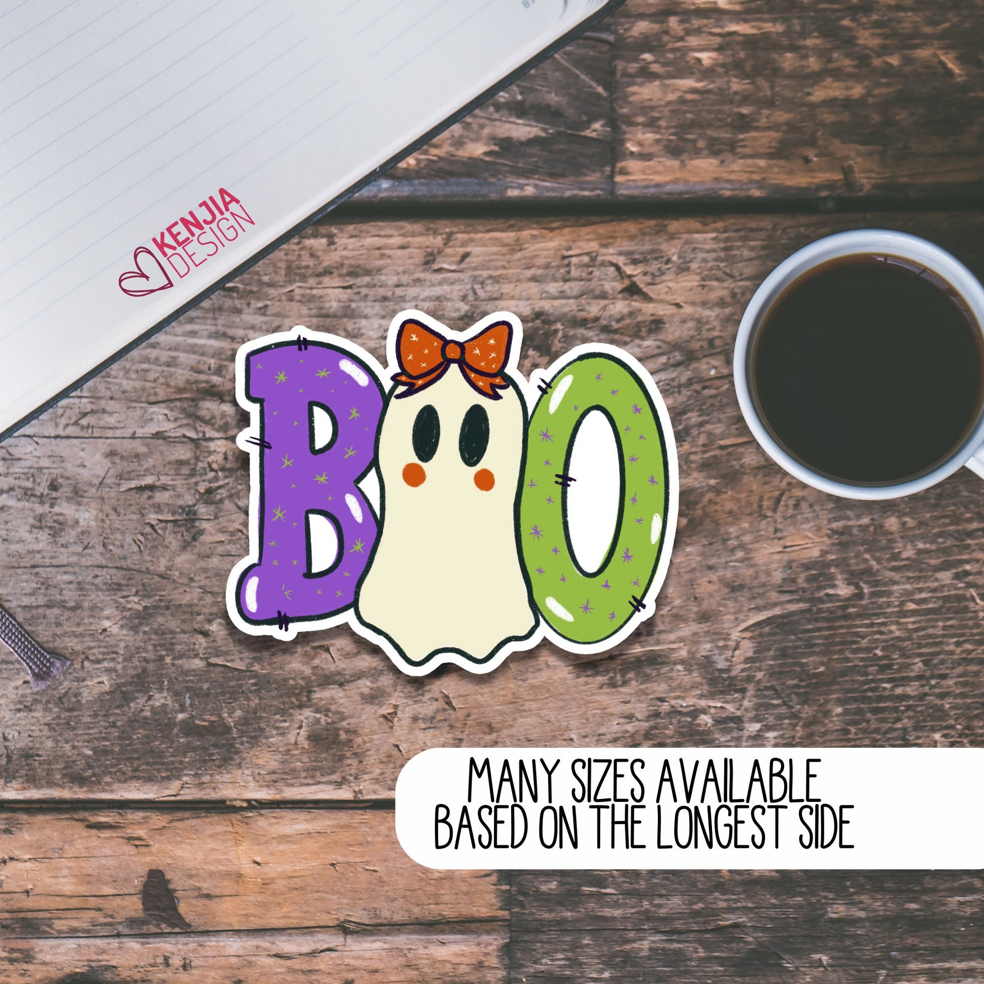 BOO Halloween Stickers | Halloween Planner Stickers | Kenjia Design