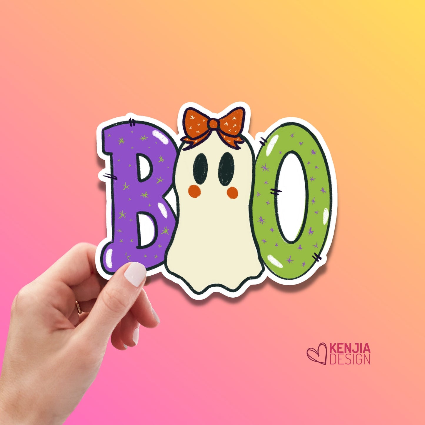 BOO Halloween Stickers | Halloween Planner Stickers | Kenjia Design